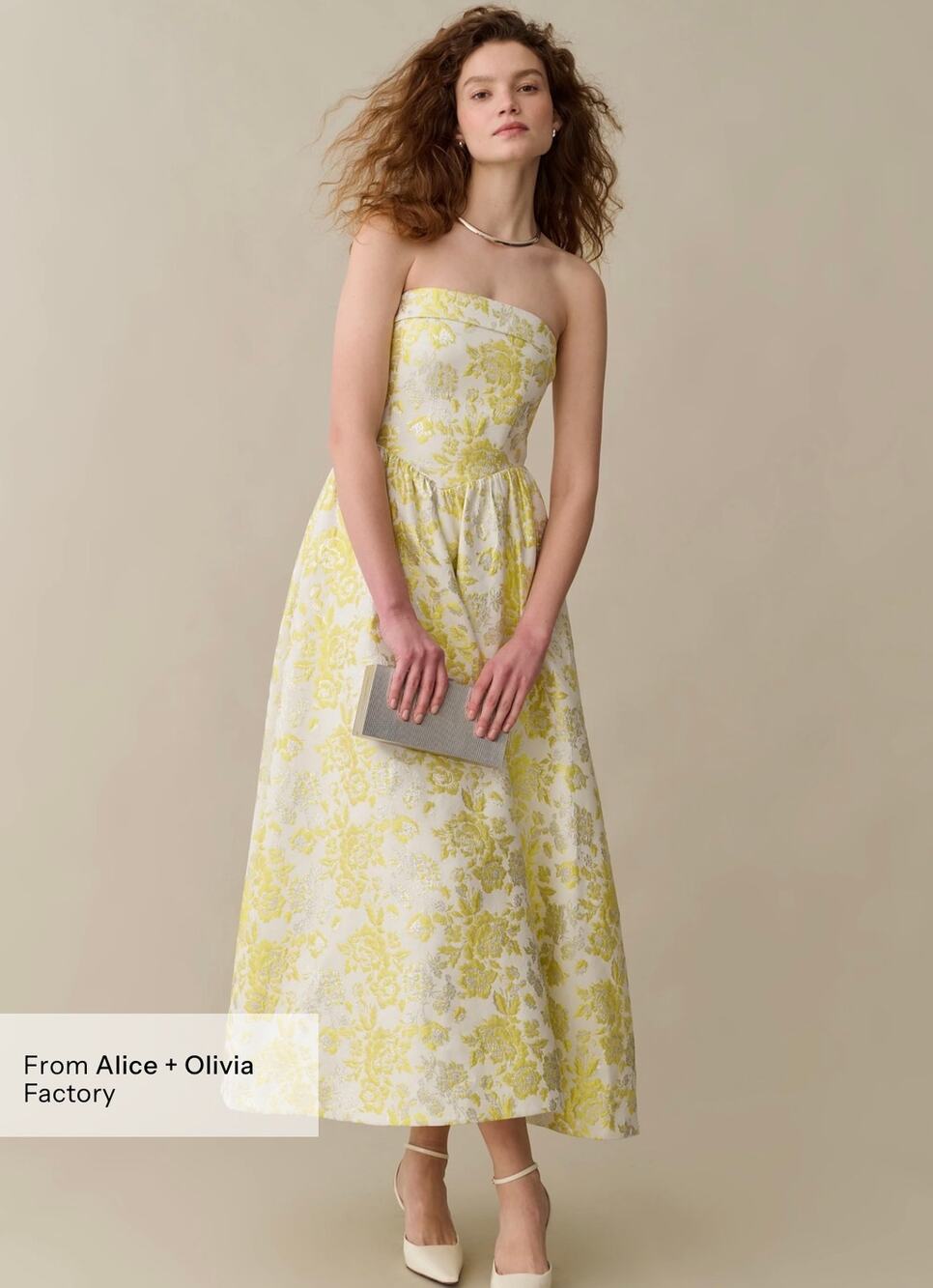 New few moda O.P.T Sena canary yellow brocade dress $322 Sz 6
